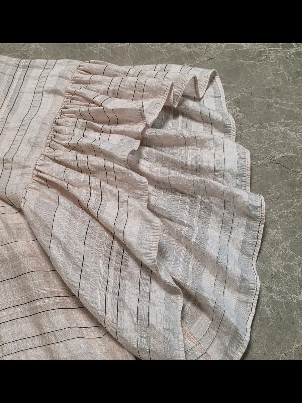 Light Pink Striped Flutter Sleeve Women’s Top